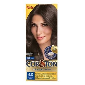 Kit Coloração Creme 4.0 Castanho Médio Niely Cor&Ton 1un