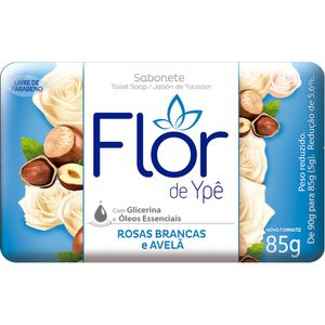 Sabonete FLOR de Ypê Suave Rosas Brancas e Avelã 85g