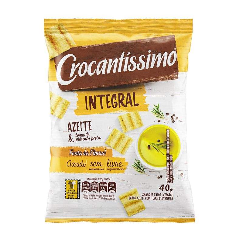 Snack CROCANTÍSSIMO Integral Azeite & Toque de Pimenta Preta