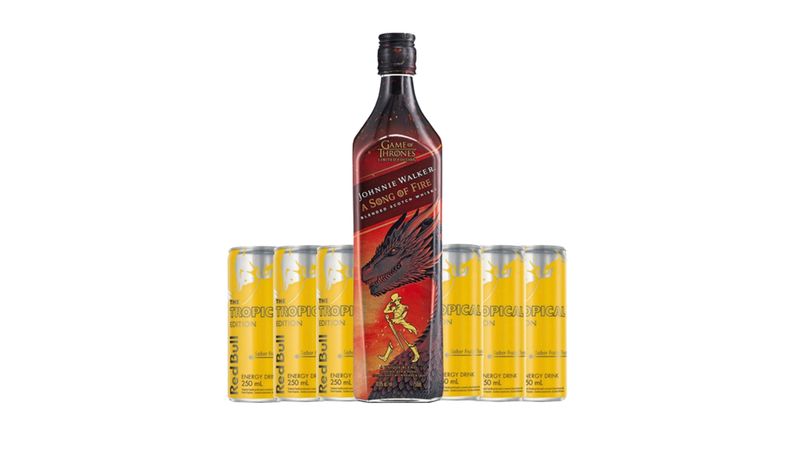 KIT Johnnie Walker: 1 whisky Johnnie Walker Black label 750 ml + 1 Whisky  Johnnie Walker Red Label 1 L