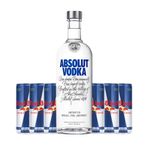 Kit Vodka Absolut Original 750ml 1un & Energético RED BULL Energy Drink