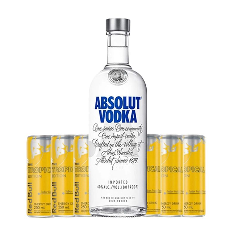 Kit-Vodka-Absolut-Original-750ml-1un---Energetico-RED-BULL-Frutas-Tropicais-