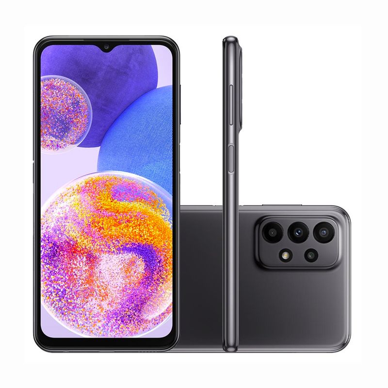Smartphone SAMSUNG Galaxy A23 Preto 128GB 4GB Wi-Fi Dual Chip 4GB RAM Câmera Quádrupla + Selfie 8MP Tela 6.6"