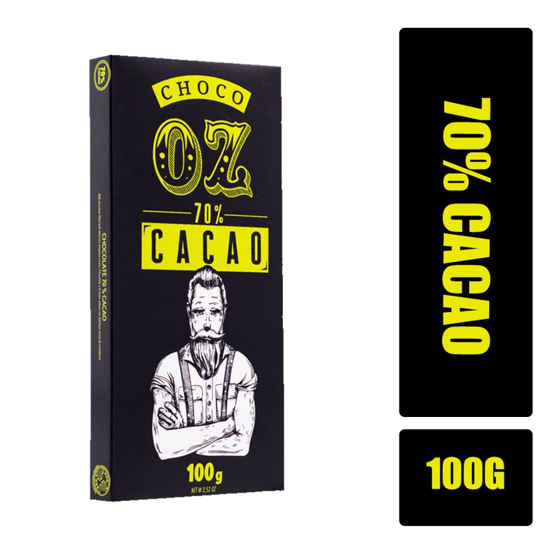 Chocolate 70% Cacau CHOCO OZ Cacao Man Tablete 100g