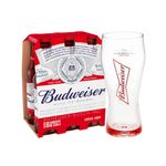 Cerveja Budweiser Long Neck 330ml + Copo Budweiser 400ml