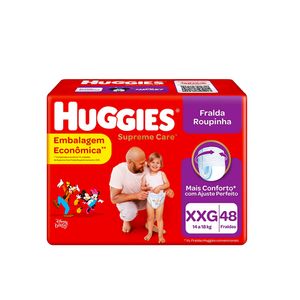 Fralda Descartável Infantil Roupinha HUGGIES Supreme Care XXG Pacote 48Un