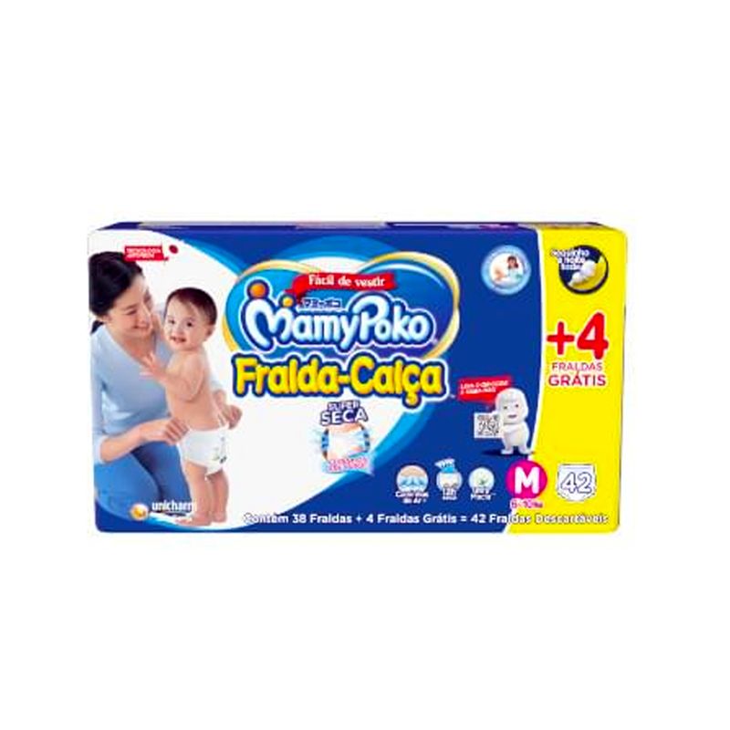 Fralda Descartável Infantil MAMYPOKO Calça M Pague 38 Leve 42 Un
