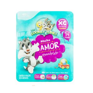 Fralda Descartável Infantil Baby LOONEY TUNES XG Pacote 14 Un