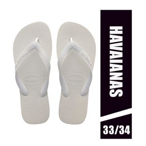 Chinelo Unissex Havaianas Color Branco Tamanho 33/34
