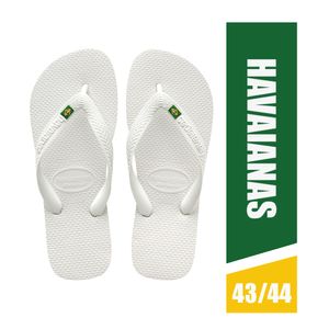 Chinelo Havaianas Brasil Naval Cor Branco Tamanho 43/44