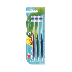 Escova Dental Ágile CONDOR Multicor Pequeno Leve 3 Pague 2
