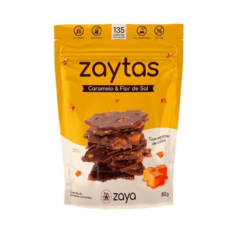 Biscoito Brownies ZAYTAS com Caramelo & Flor de Sal Pacote 80g