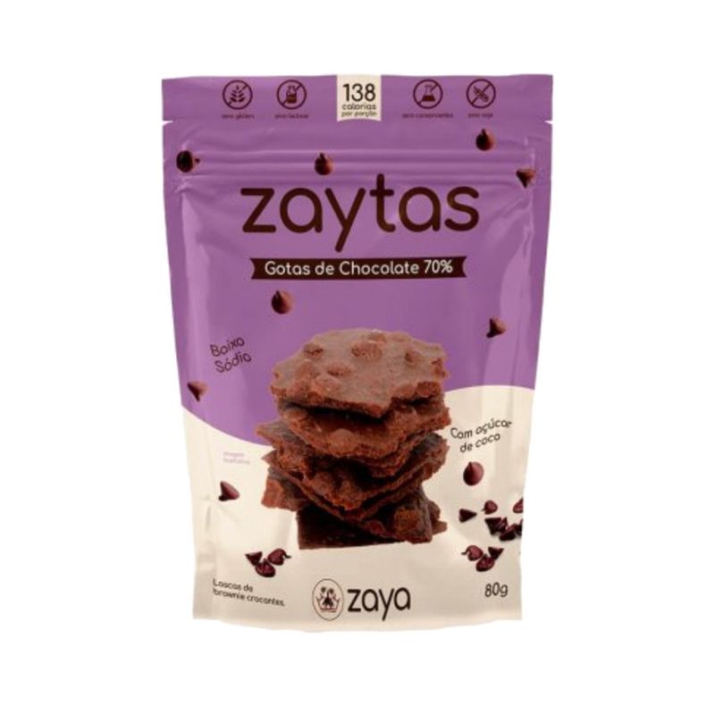 Biscoito Brownies ZAYTAS Gotas de Chocolates Pacote 80g