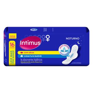 Absorvente INTIMUS Suave Noturno C/Abas Pacote 16un Leve Mais Pague Menos
