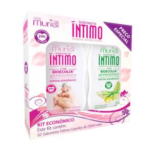 Kit Sabonete Líquido Muriel + Sabonete ÍntimoTradicional + Herbal Frasco 200ml