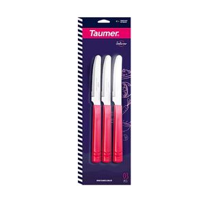 Faca para Sobremesa Taumer Saturno Cor Vermelho 3 Peças