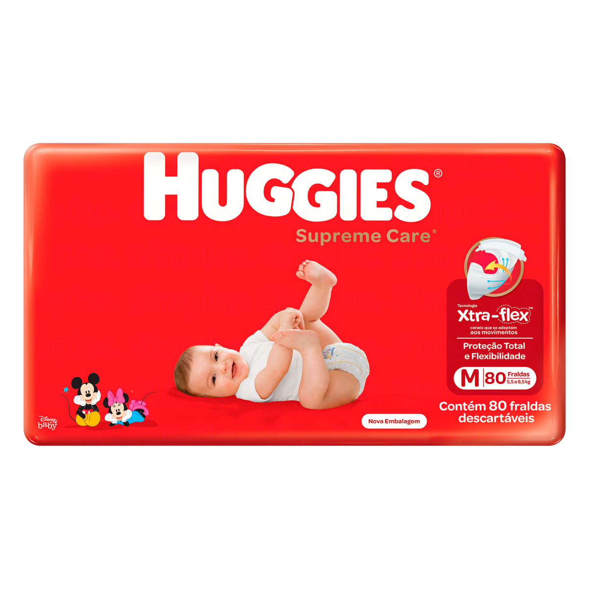 Fralda Descartavel Infantil HUGGIES Supreme Care M Pacote 80 Unidades Nova Era