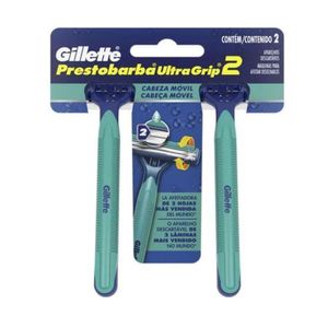Aparelho de Barbear Descartável Prestobarba Gillette Ultragrip Móvel 2 Unidades