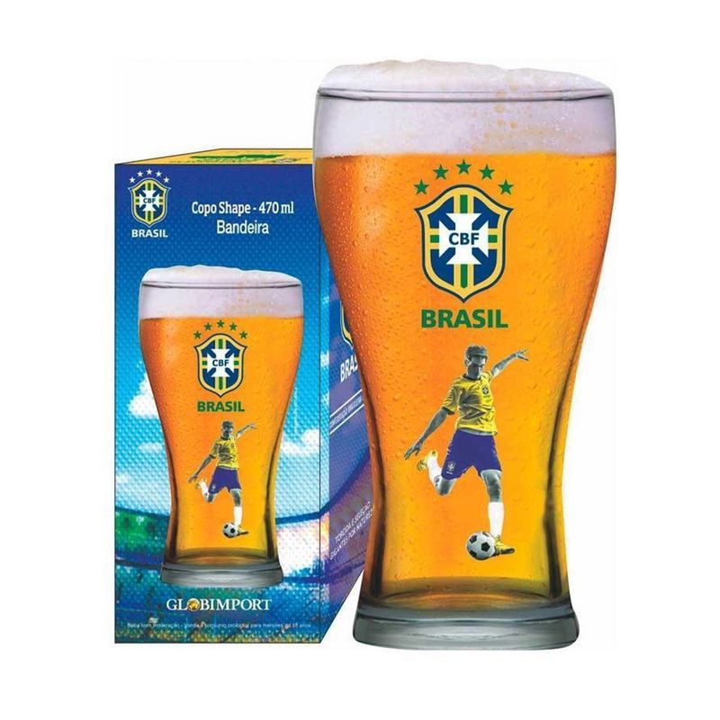 Copo Shape para Cerveja GLOBIMPORT Seleção Brasileira 470ml