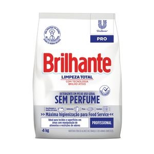 Lava Roupas em Pó Brilhante Limpeza Total Pro sem Perfume Sachê 4kg