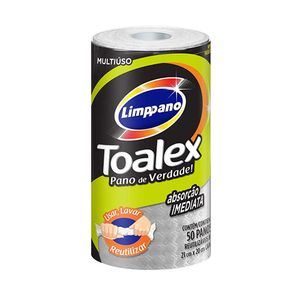 Pano Multiuso LIMPPANO Toalex Rolo Contém 50 Unidades Reutilizáveis