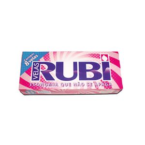 Vela Comum RUBI Caixa 8un