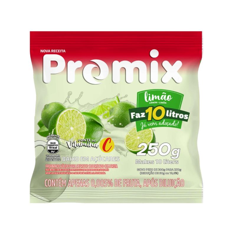 Refresco em Pó PROMIX Limão pacotinho 250g