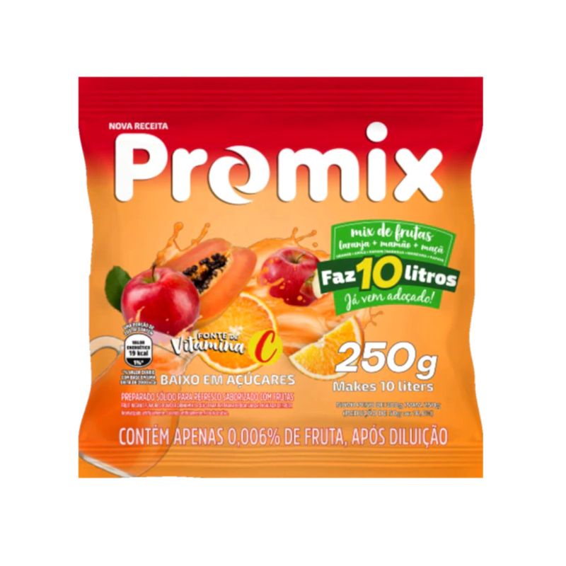 Refresco em Pó PROMIX Salada de Frutas pacotinho 250g