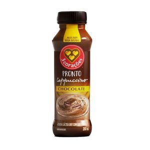 Bebida Láctea UHT 3 CORAÇÕES Cappuccino Chocolate Frasco 260ml