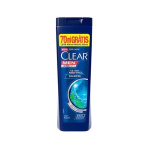 Shampoo Anticaspa CLEAR MEN Ice Cool Menthol frasco 400ml