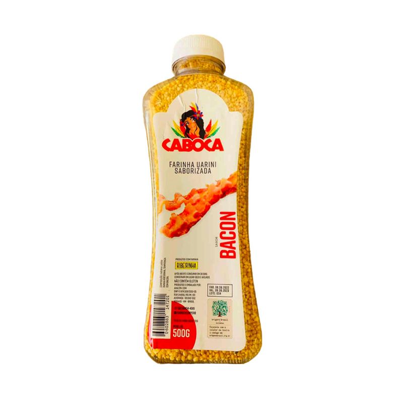 Farinha Uarini Saborizada CABOCA Sabor Bacon Garrafa 500g