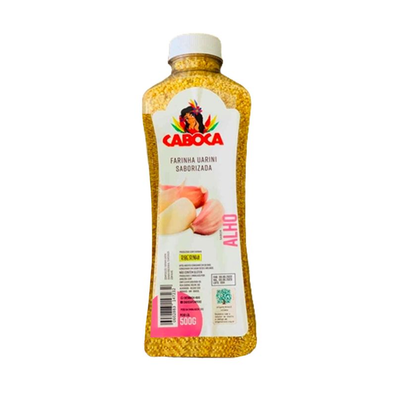 Farinha Uarini Saborizada CABOCA Sabor Alho Garrafa 500g