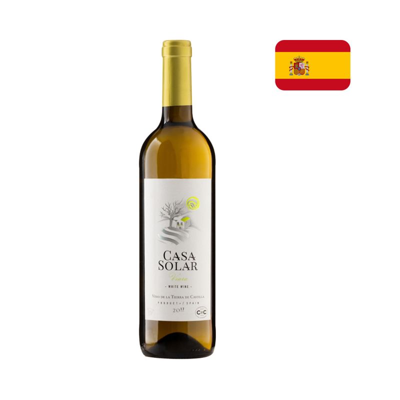 Vinho Branco Fino Espanhol CASA SOLAR Mesa Viura Garrafa 750ml