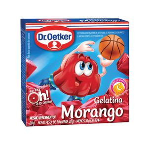 Gelatina em Pó DR. OETKER Sabor Morango Caixa 20g