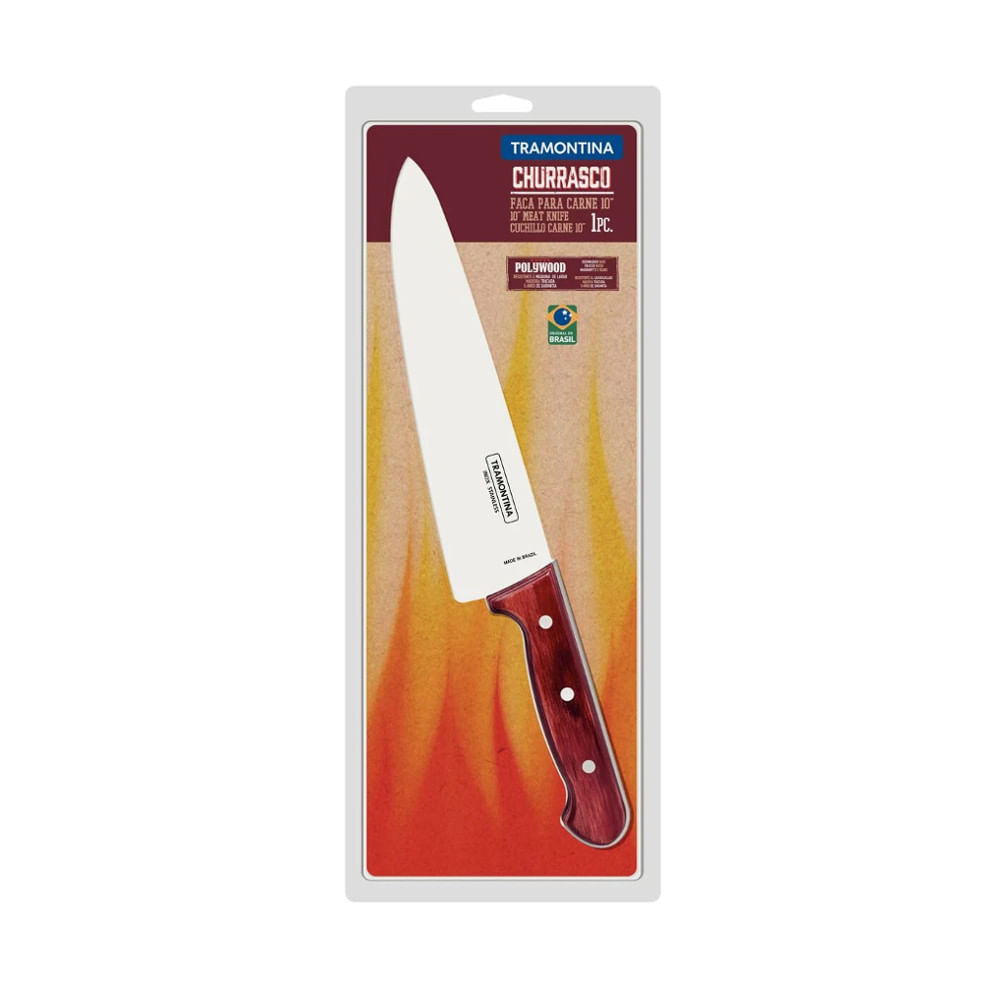 Espeto para Churrasco Lâmina Simples Inox 85cm Personalizado - Gaúcho  Escrito