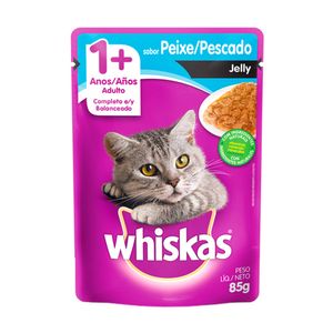 Ração Para Gatos Adulto WHISKAS Jelly Peixe Pescado Sachê 85g