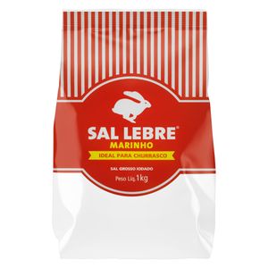 Sal Marinho Grosso para Churrasco Lebre Embalagem 1kg