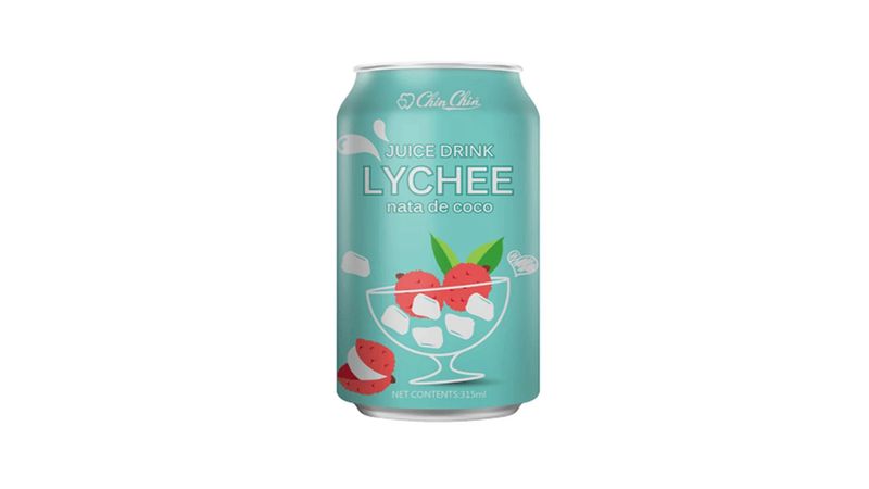 Suco de Lichia com Nata de Coco Chin Chin Taiwan Lata 315ml