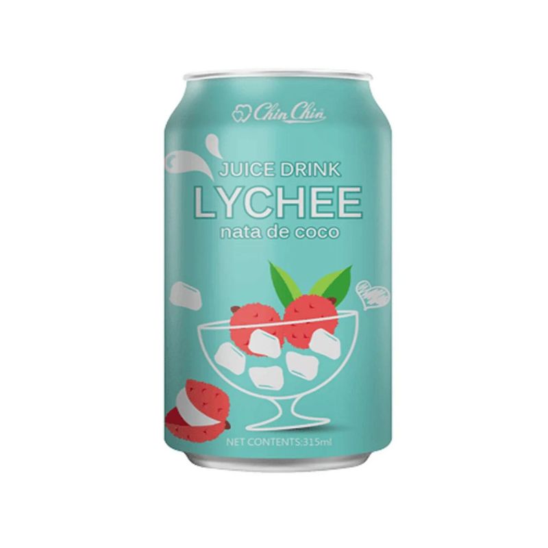 Suco de Lichia com Nata de Coco Chin Chin Taiwan Lata 315ml