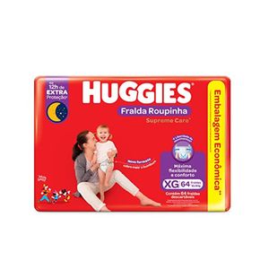 Fralda Descartável HUGGIES Roupinha Supreme Care Bag XG Infantil Pacote 64un
