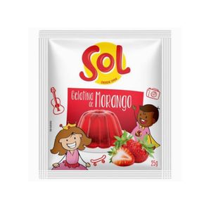 Gelatina SOL Morango Sachê 25g