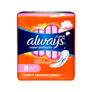 Absorvente Super Proteção ALWAYS Suave sem Abas 8un