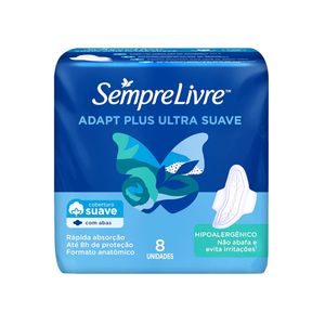 Absorvente Adapt Plus Ultra Suave SEMPRE LIVRE Suave com Abas 8un