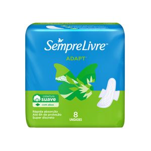 Absorvente Adapt SEMPRE LIVRE Suave com Abas 8un