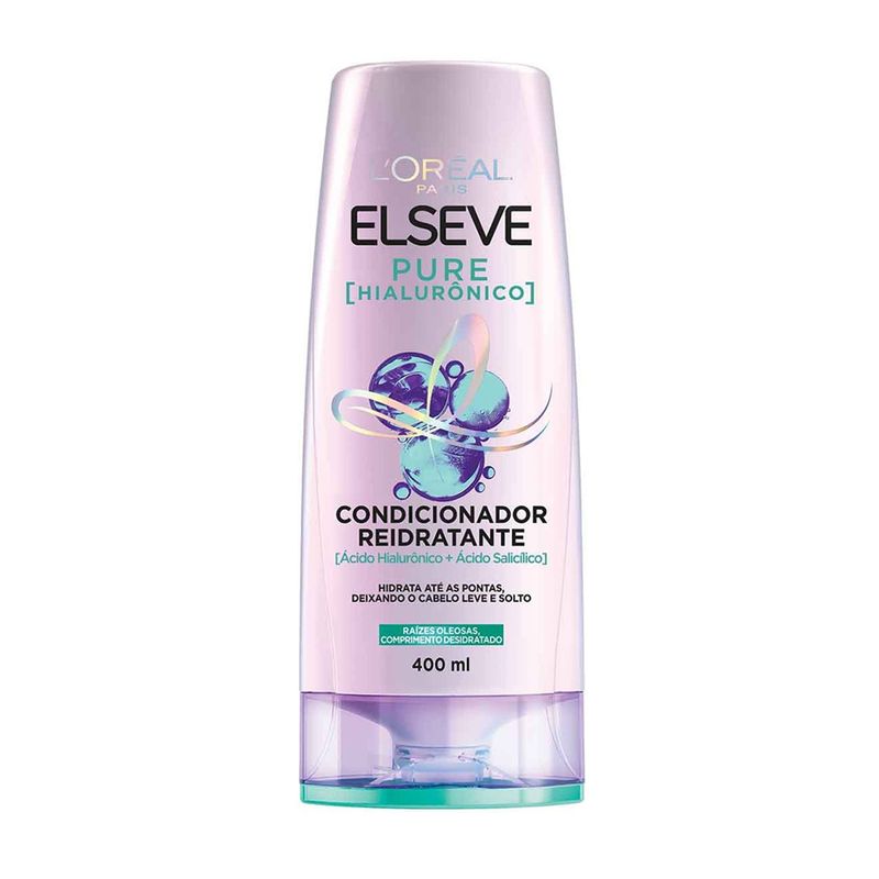 Condicionador Reidratante ELSEVE Pure Hialurônico Frasco 400ml