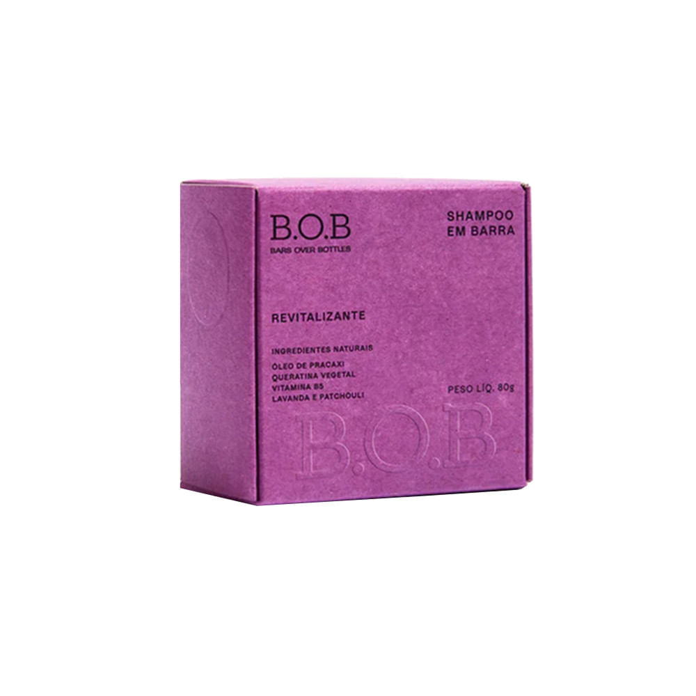 Shampoo Em Barra Over Bottles B.O.B Revitalizante Caixa 80g