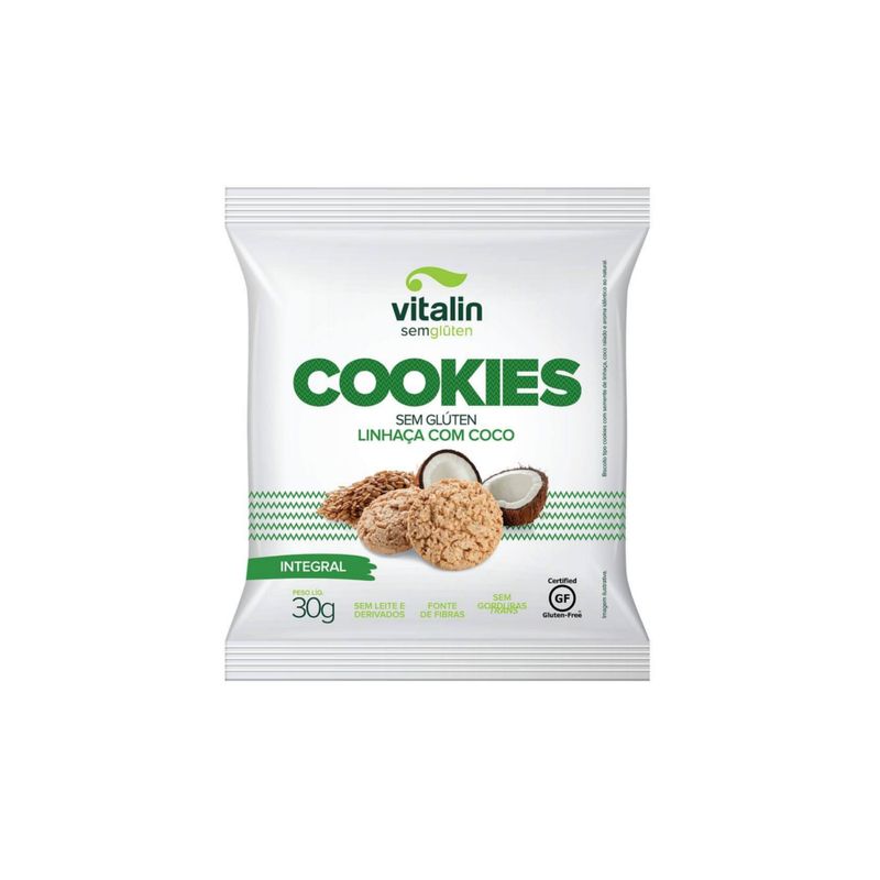Cookies Integral VITALIN Linhaça com Coco Pacote 30g