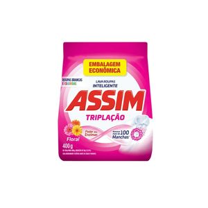 Sabão em Pó Triplação ASSIM Floral Embalagem Econômica Sachê 400g