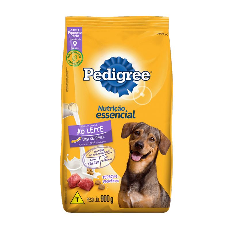 Ração para Cães PEDIGREE Nutrição Essencial Carne Ao Leite Adulto Pacote 900g