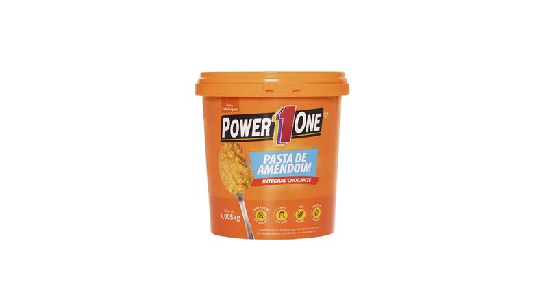 Pasta de Amendoim Integral POWER1ONE Crocante Pote 1kg